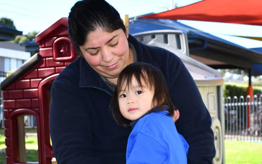 Appreciating our educators. Our Educator Gargan with child Nina.